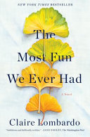 4 green, yellow and orange leaves on white background for The Most Fun We Ever Had book cover