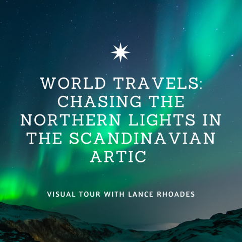 Northern Lights image with text