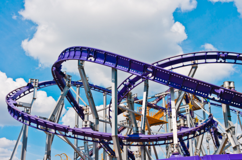 picture of a purple roller coaster