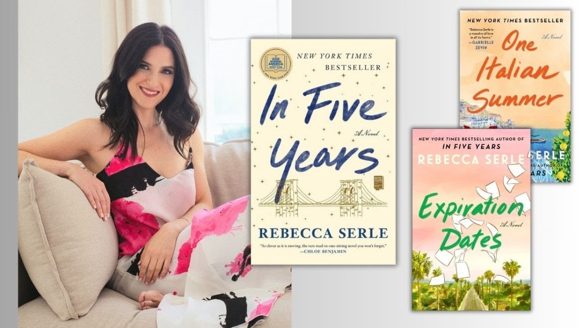 Photo of Rebecca Serle with three book covers.