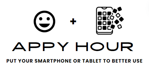 Smile face & phone graphic for Appy Hour