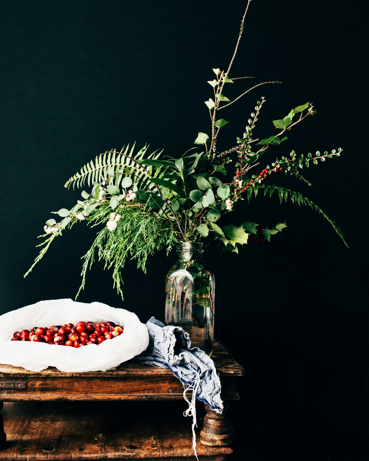 Bowl of cranberries with vase Food Photographer by Jennifer Pallian 