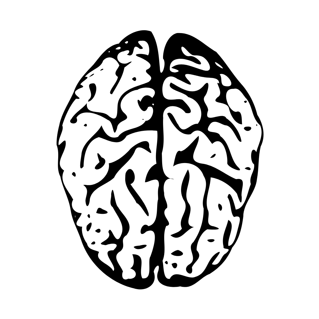 black outline of a brain