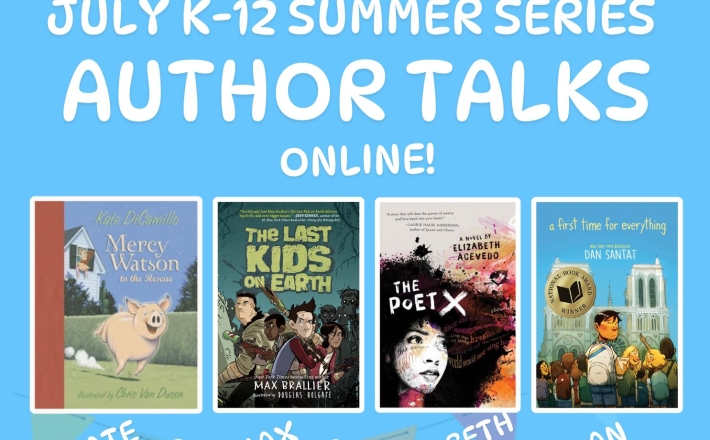 Book covers for July k-12 author talks